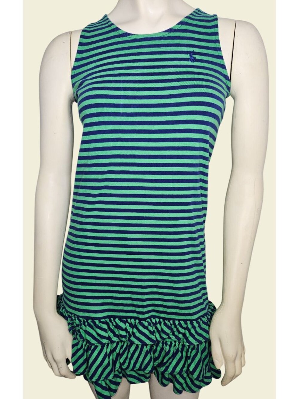Polo Ralph Lauren Girls Green & Blue Dress Size XL 16